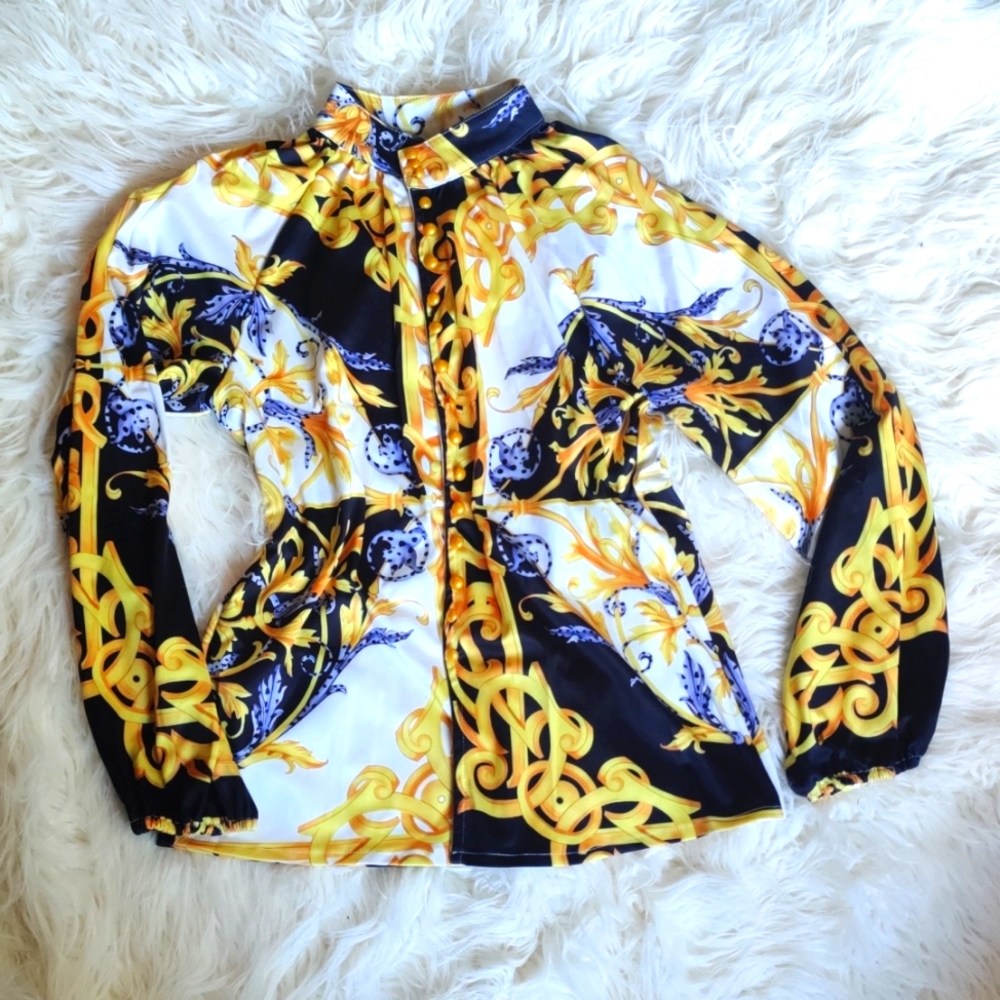 Baroque gold Print Shorts Set - Picture 3 of 6